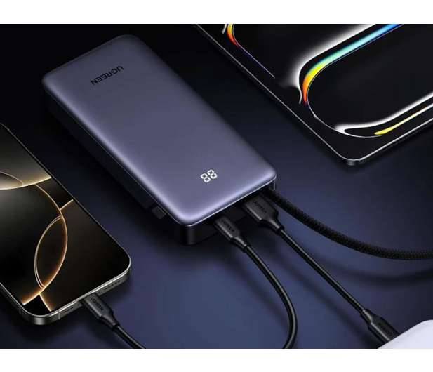 UGREEN Powerbank 20000mAh PB536 45W USB + USB-C wbudowany kabel - 1488870 - zdjęcie 2